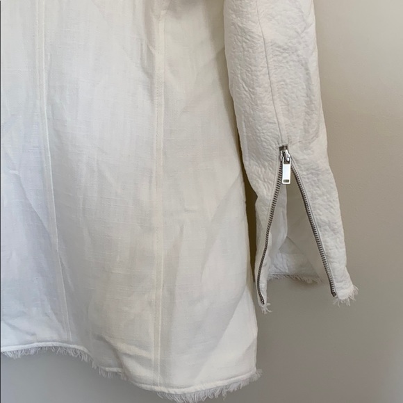 Trafaluc by Zara 3/4 Zip White Fringe Moto Jacket - Picture 8 of 11